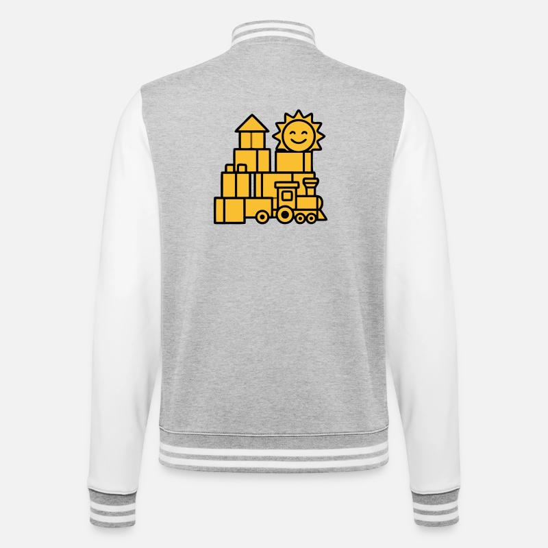 Bauklötze Eisenbahn Spielzeug - College-Sweatjacke - Grau meliert/Weiß