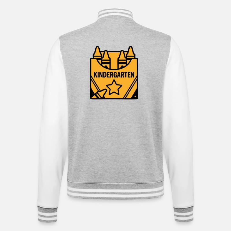 Crayons Kindergarten Logo - College Sweat Jacket - heather grey/white