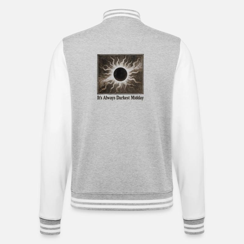 Midi le plus sombre | Éclipse solaire - Veste Teddy - gris chiné / blanc
