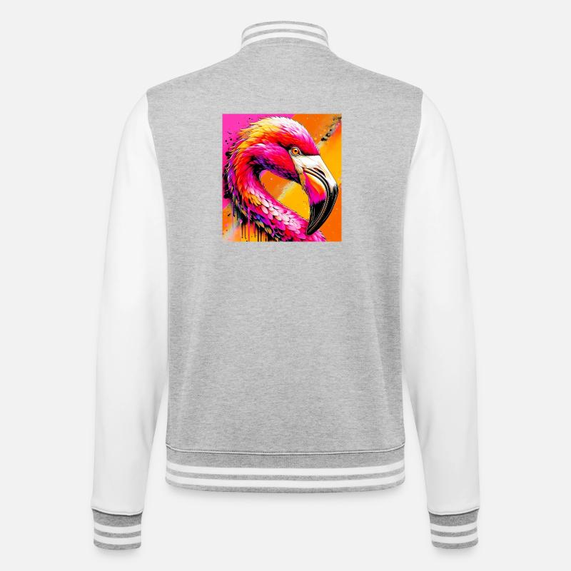 flamingo - College Sweat Jacket - heather grey/white