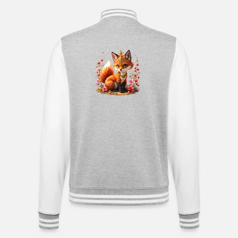 Bijoux floraux Fox - Veste Teddy - gris chiné / blanc