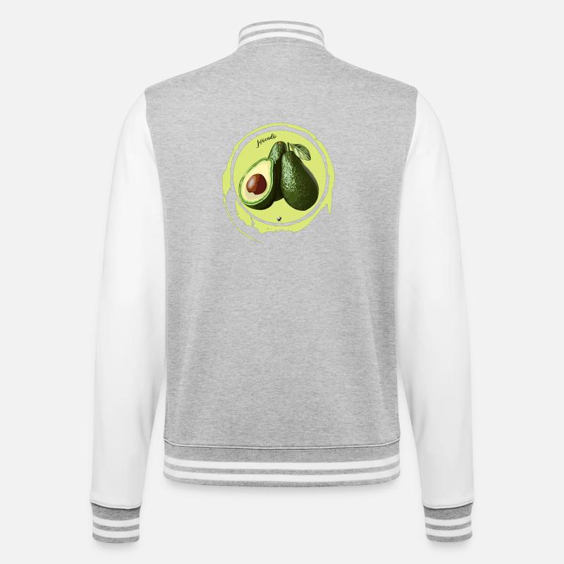 Illustration d’avocat dans un cercle - Veste Teddy - gris chiné / blanc