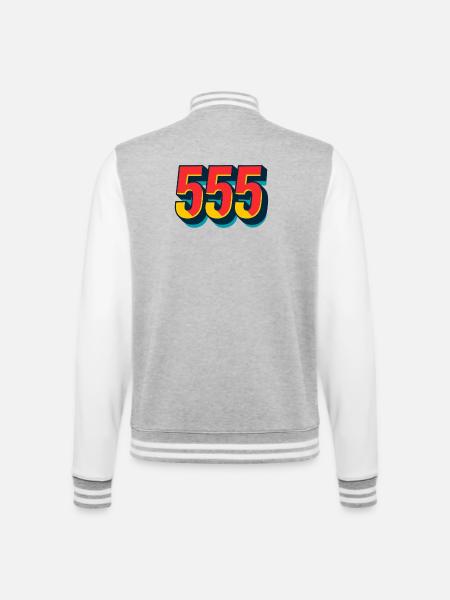 555 - HAHAHA Lettering Retro Style - College Sweat Jacket - heather grey/white