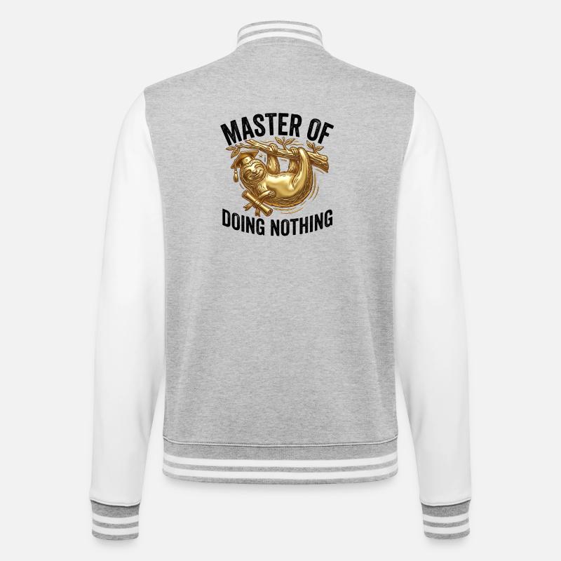 Sloth Master of Doing Nothing - College Sweat Jacket - heather grey/white