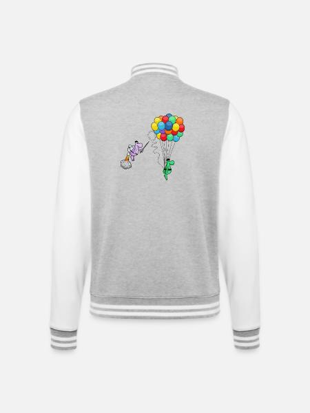 Balloons_-_Jetpac_3 - College Sweat Jacket - heather grey/white