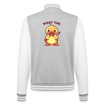 What The - College Sweat Jacket - heather grey/white - Back - Marisol (170cm)