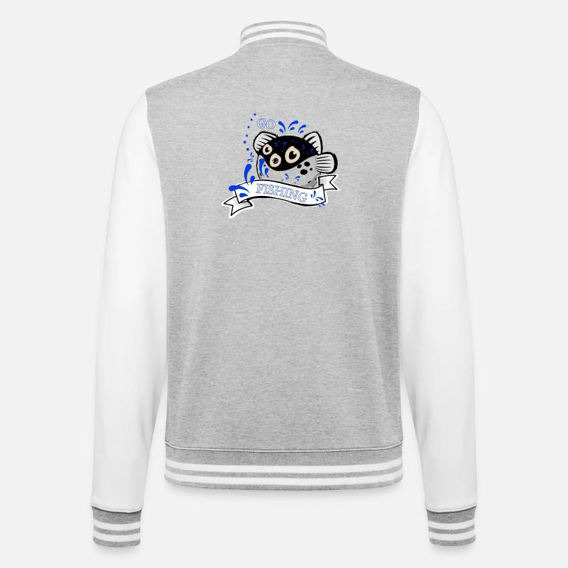 Journée de pêche - Veste Teddy - gris chiné / blanc