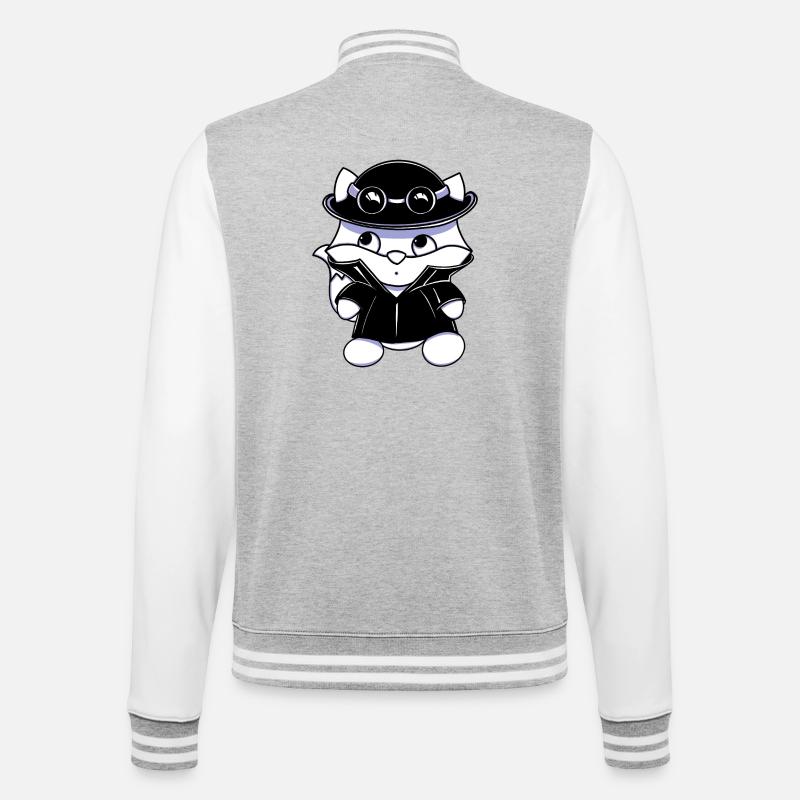 Petit détective - Veste Teddy - gris chiné / blanc