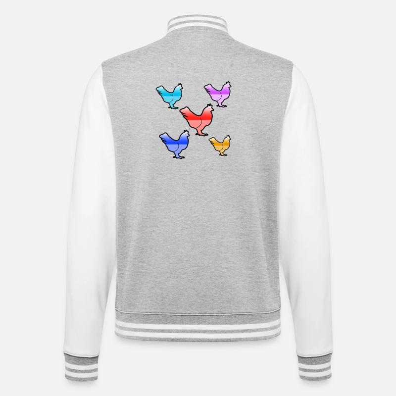 Chickens - College Sweat Jacket - heather grey/white