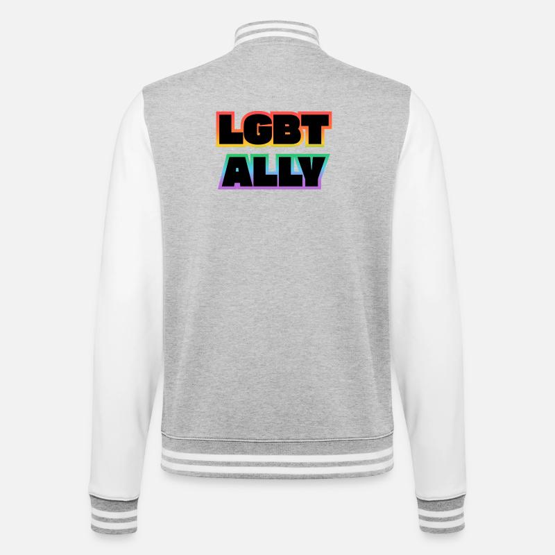 ALLIÉE LGBT - Veste Teddy - gris chiné / blanc
