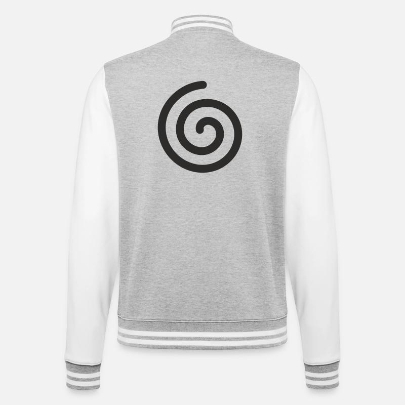 Spirale – Minimalistisches Symbol Design - College-Sweatjacke - Grau meliert/Weiß