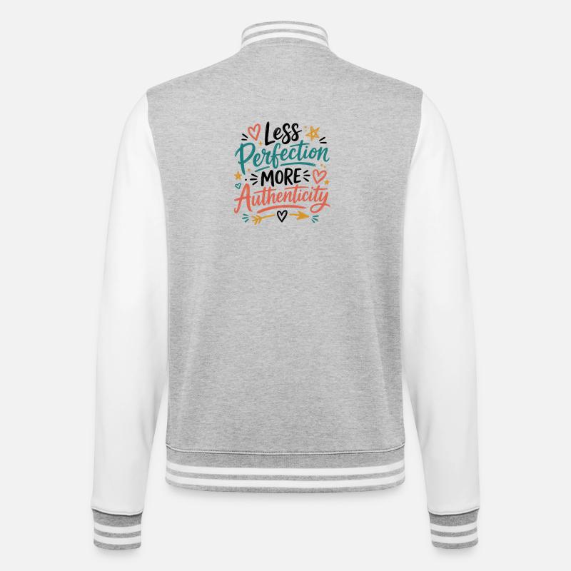 Illustration de l’authenticité sur la perfection - Veste Teddy - gris chiné / blanc
