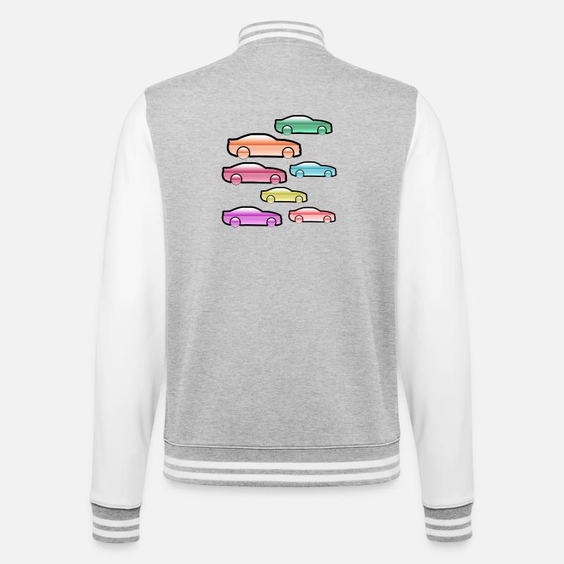 Autos - College-Sweatjacke - Grau meliert/Weiß