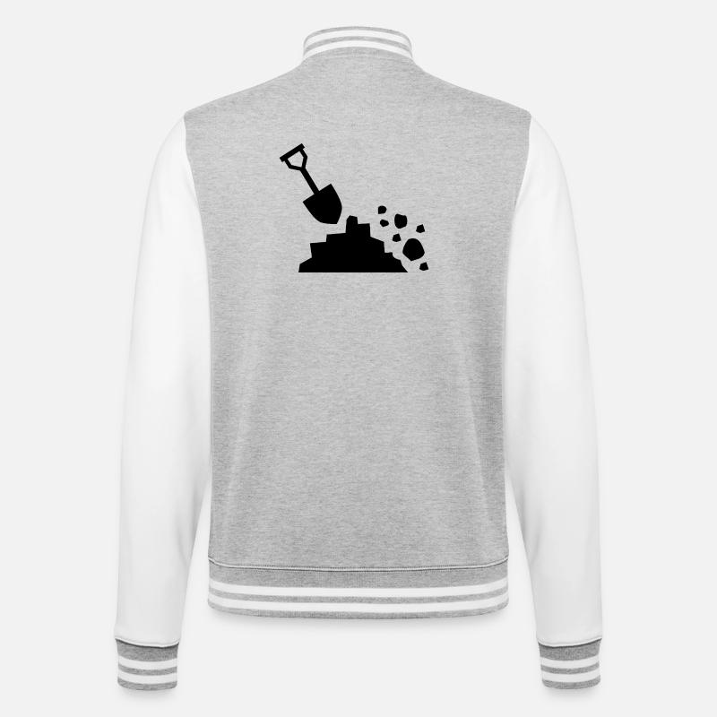 Chantier - Veste Teddy - gris chiné / blanc