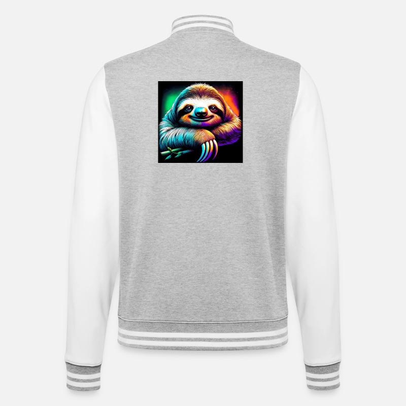 sloth - College Sweat Jacket - heather grey/white