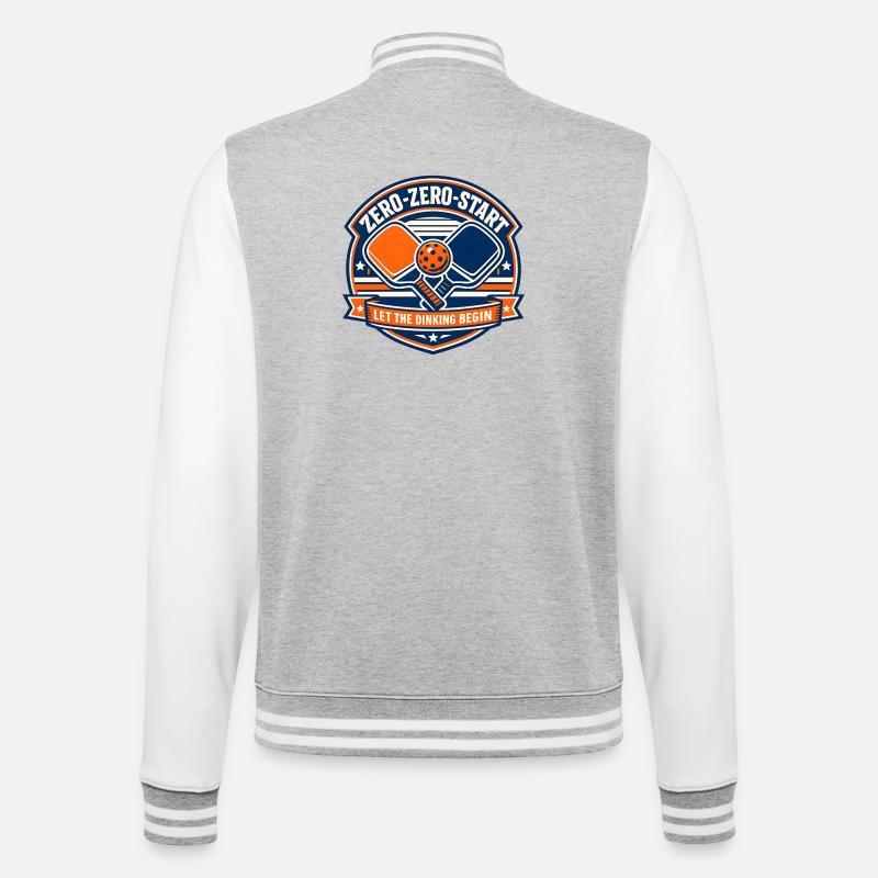 Zero-Zero-Start Drinking Badge - College Sweat Jacket - heather grey/white