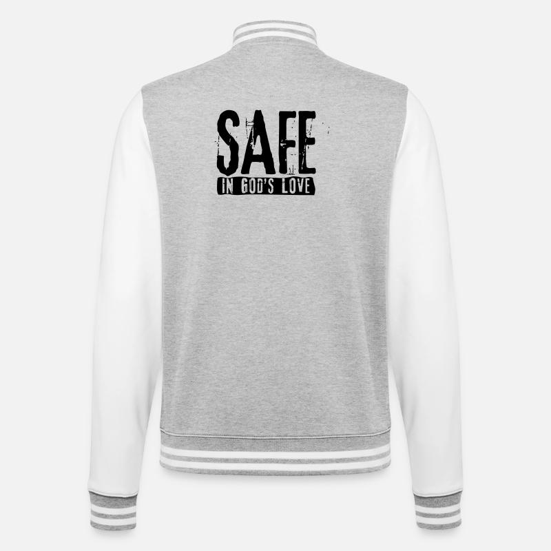 SAFE - College-Sweatjacke - Grau meliert/Weiß