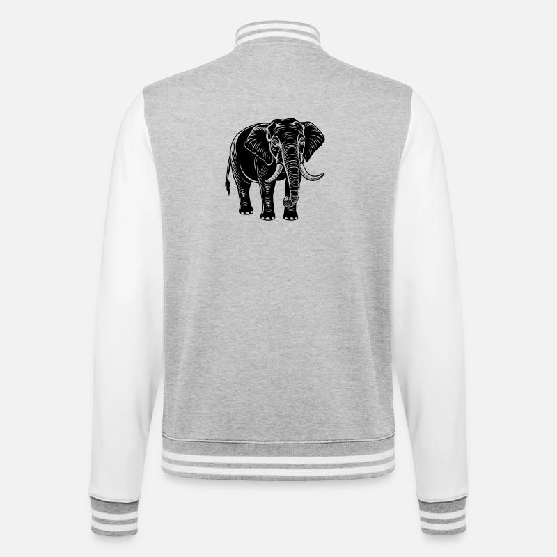 Elephant - College Sweat Jacket - heather grey/white