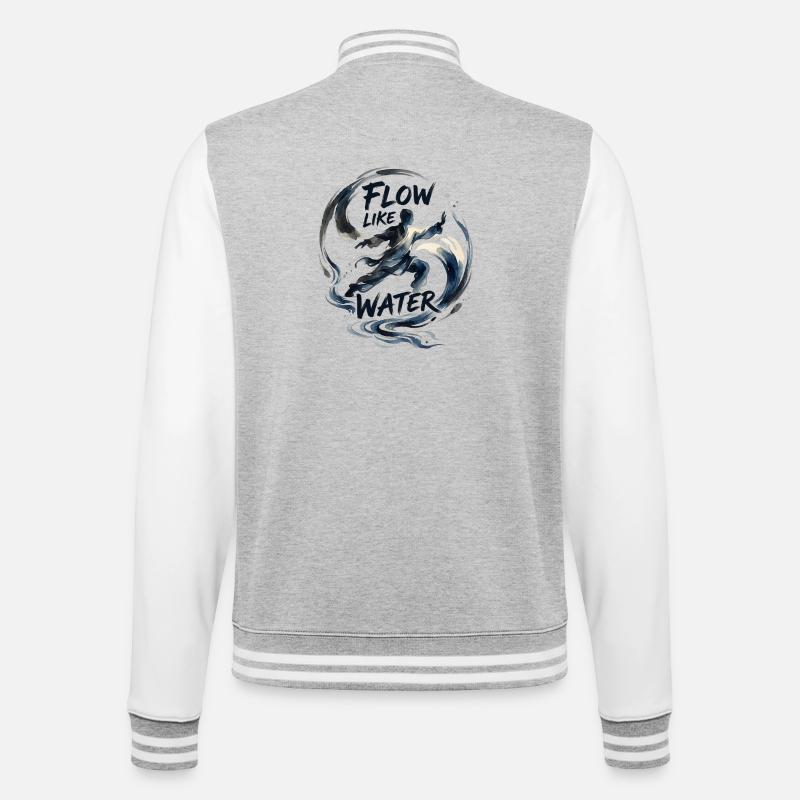 Tai Chi Flow - College Sweat Jacket - heather grey/white
