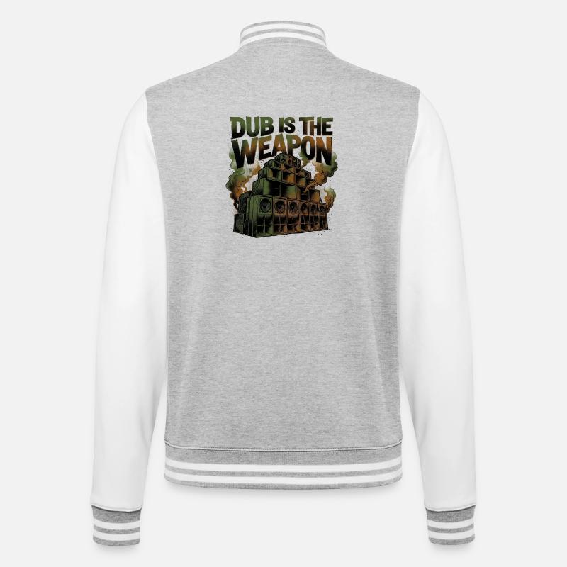Reggae Dub Is The Weapon - College Sweat Jacket - heather grey/white