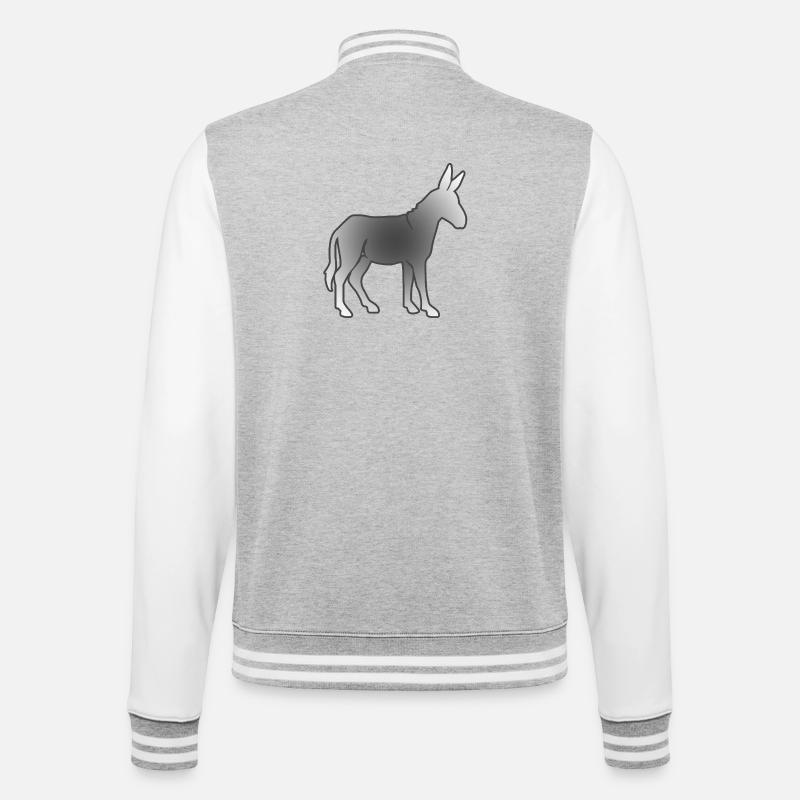 âne - Veste Teddy - gris chiné / blanc