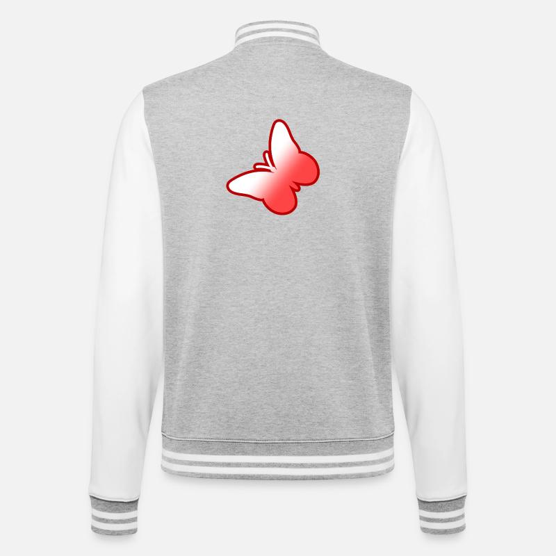 Butterfly - College Sweat Jacket - heather grey/white