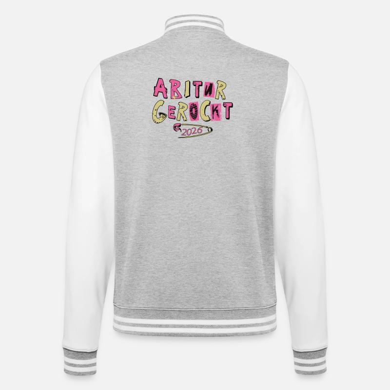 Abitur rocked - College Sweat Jacket - heather grey/white