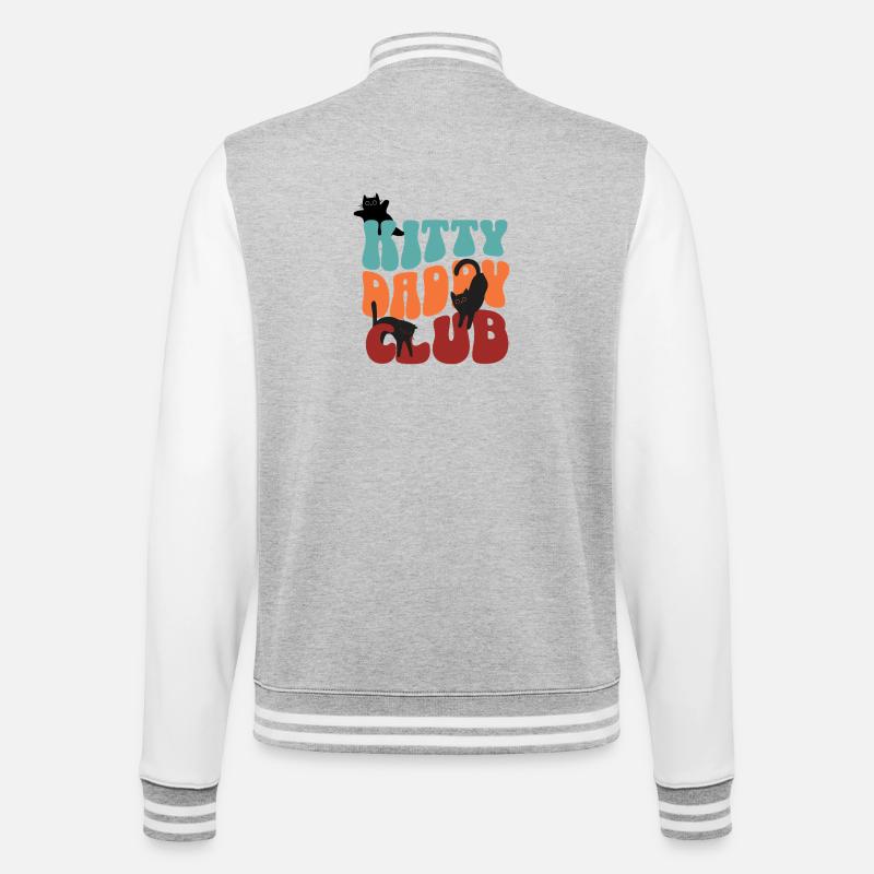 Kitty Daddy club - College Sweat Jacket - heather grey/white