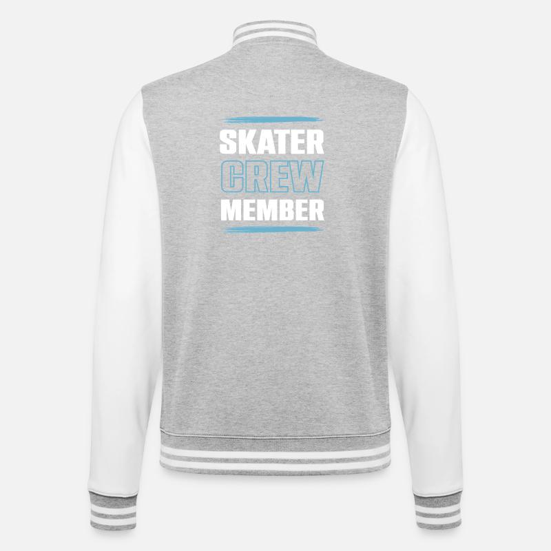 Skater Crew - College Sweat Jacket - heather grey/white