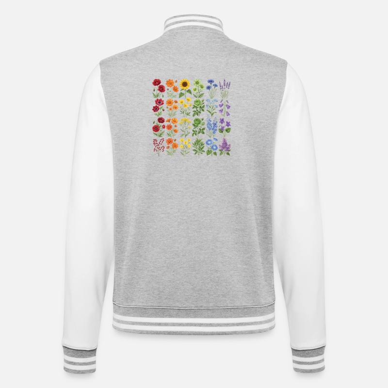 LGBTQ-Pride-Monat – Regenbogenblumen - College-Sweatjacke - Grau meliert/Weiß