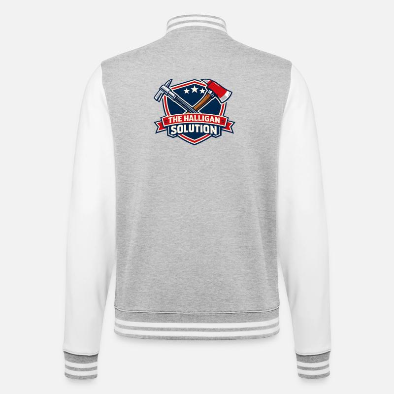 Halligan Solution Schild Grafik - College-Sweatjacke - Grau meliert/Weiß