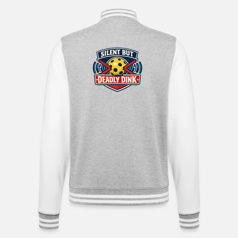 Silent Dink Bowling Joke - College Sweat Jacket - heather grey/white