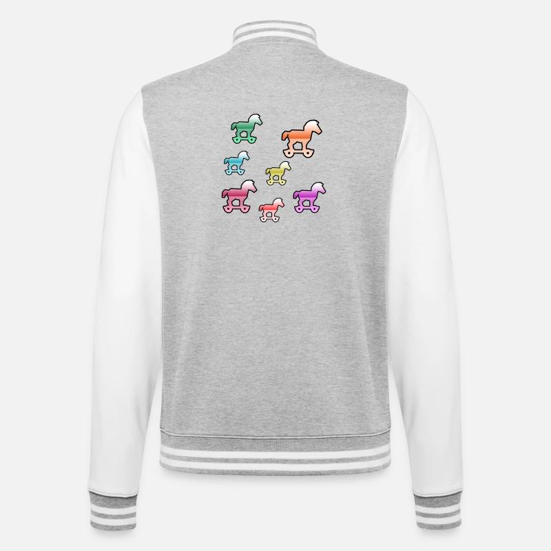 horses - College Sweat Jacket - heather grey/white