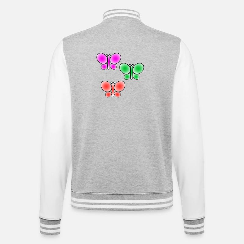 Schmetterlinge - College-Sweatjacke - Grau meliert/Weiß
