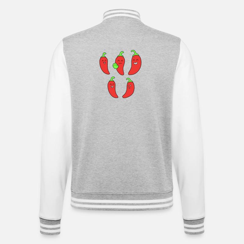 Drôle de tête de chili - Veste Teddy - gris chiné / blanc