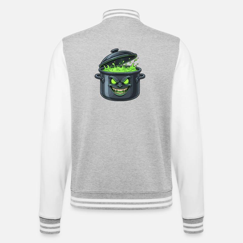 Spooky Green Pot Magic - College Sweat Jacket - heather grey/white