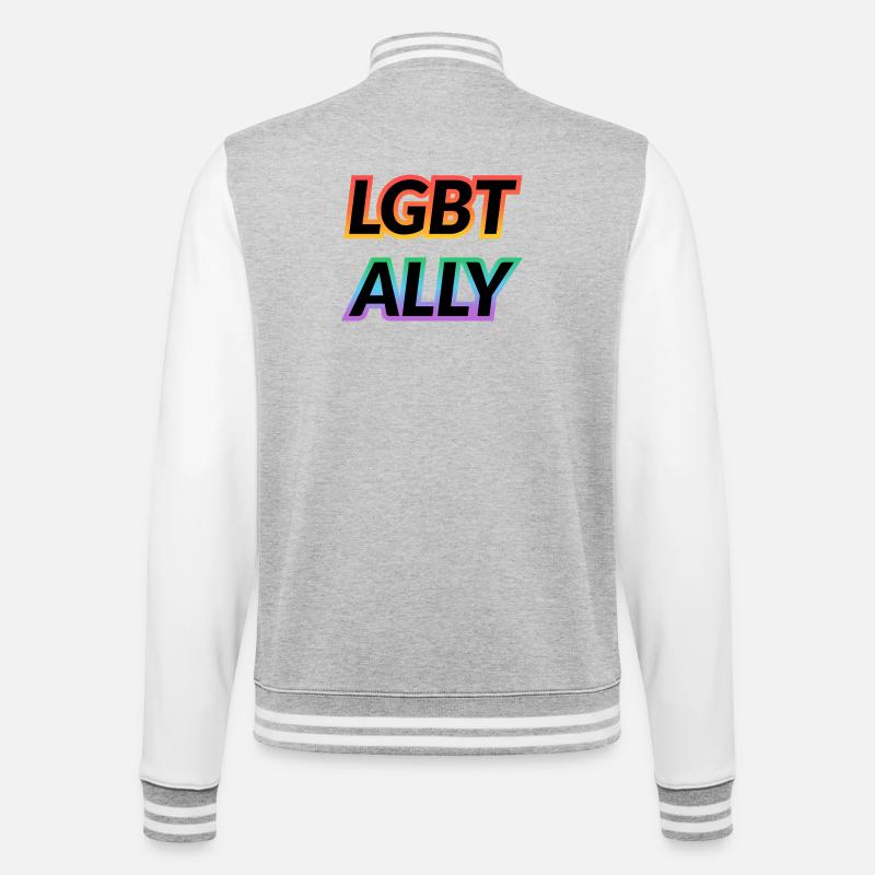 ALLIÉE LGBT - Veste Teddy - gris chiné / blanc