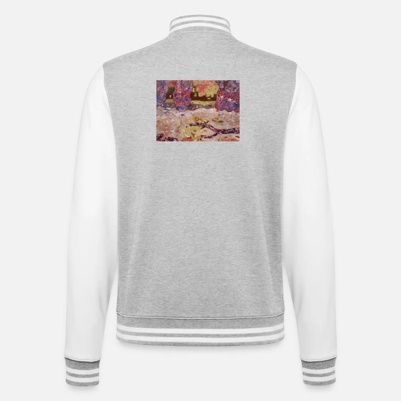 Impressionist Park - College Sweat Jacket - heather grey/white
