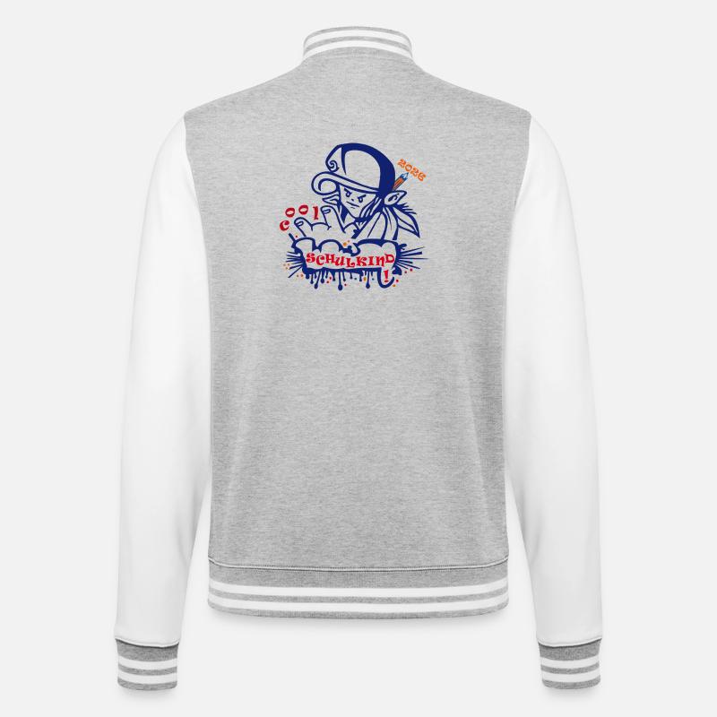 Schoolchild - College Sweat Jacket - heather grey/white
