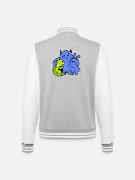 cute monsters - College Sweat Jacket - heather grey/white