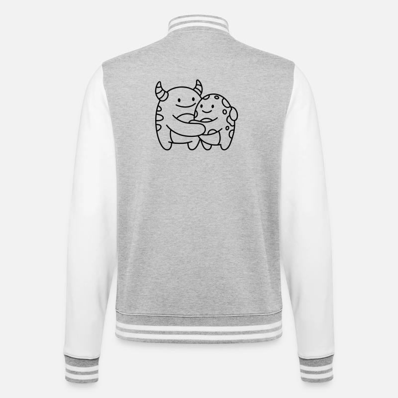 Monstres - Veste Teddy - gris chiné / blanc
