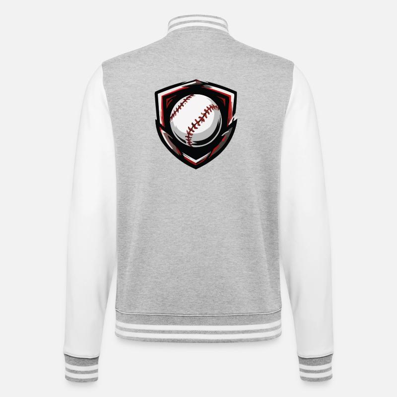 Baseball Shield Ball - College Sweat Jacket - heather grey/white