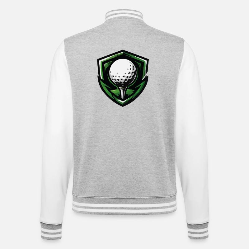 Schild Golfball Emblem - College-Sweatjacke - Grau meliert/Weiß