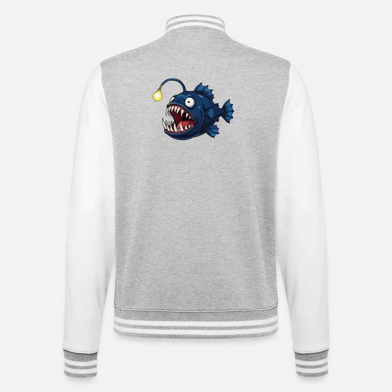 Deep-sea frogfish with light - College Sweat Jacket - heather grey/white