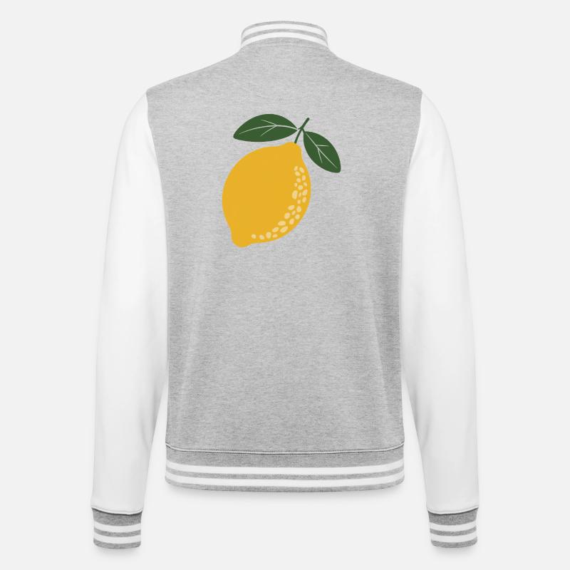 Lemon Grove Botanical - College-Sweatjacke - Grau meliert/Weiß