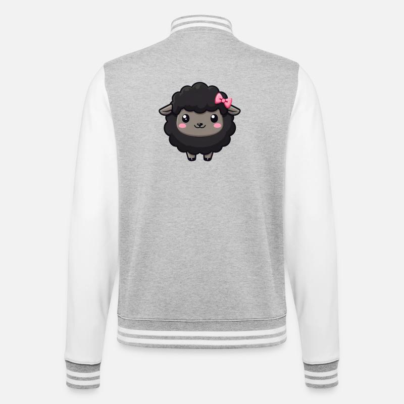 black sheep - College Sweat Jacket - heather grey/white