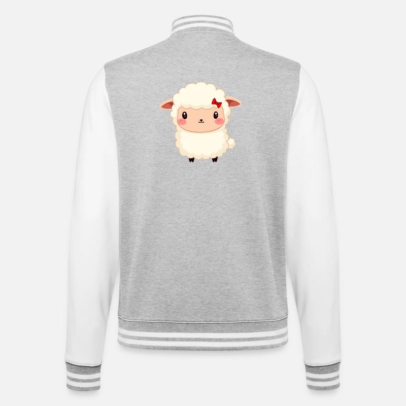 Sheep - College Sweat Jacket - heather grey/white