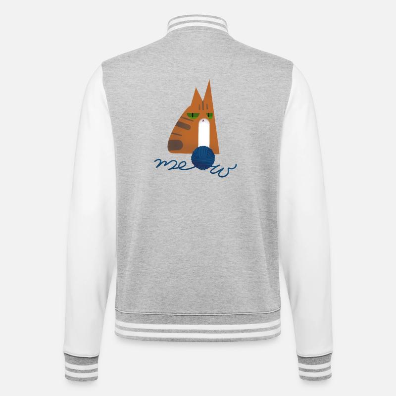 Kitten (red) - College Sweat Jacket - heather grey/white