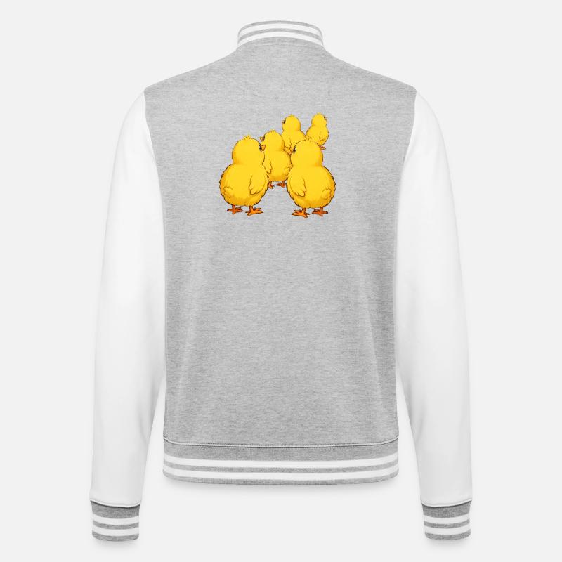 poussin - Veste Teddy - gris chiné / blanc