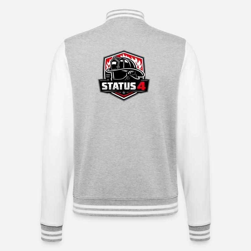 Status4 Fire Brigade Protection Logo - College Sweat Jacket - heather grey/white